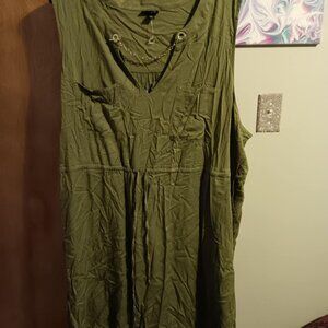Torrid Size 5 Shirt Dress Olive Green Sleeveless